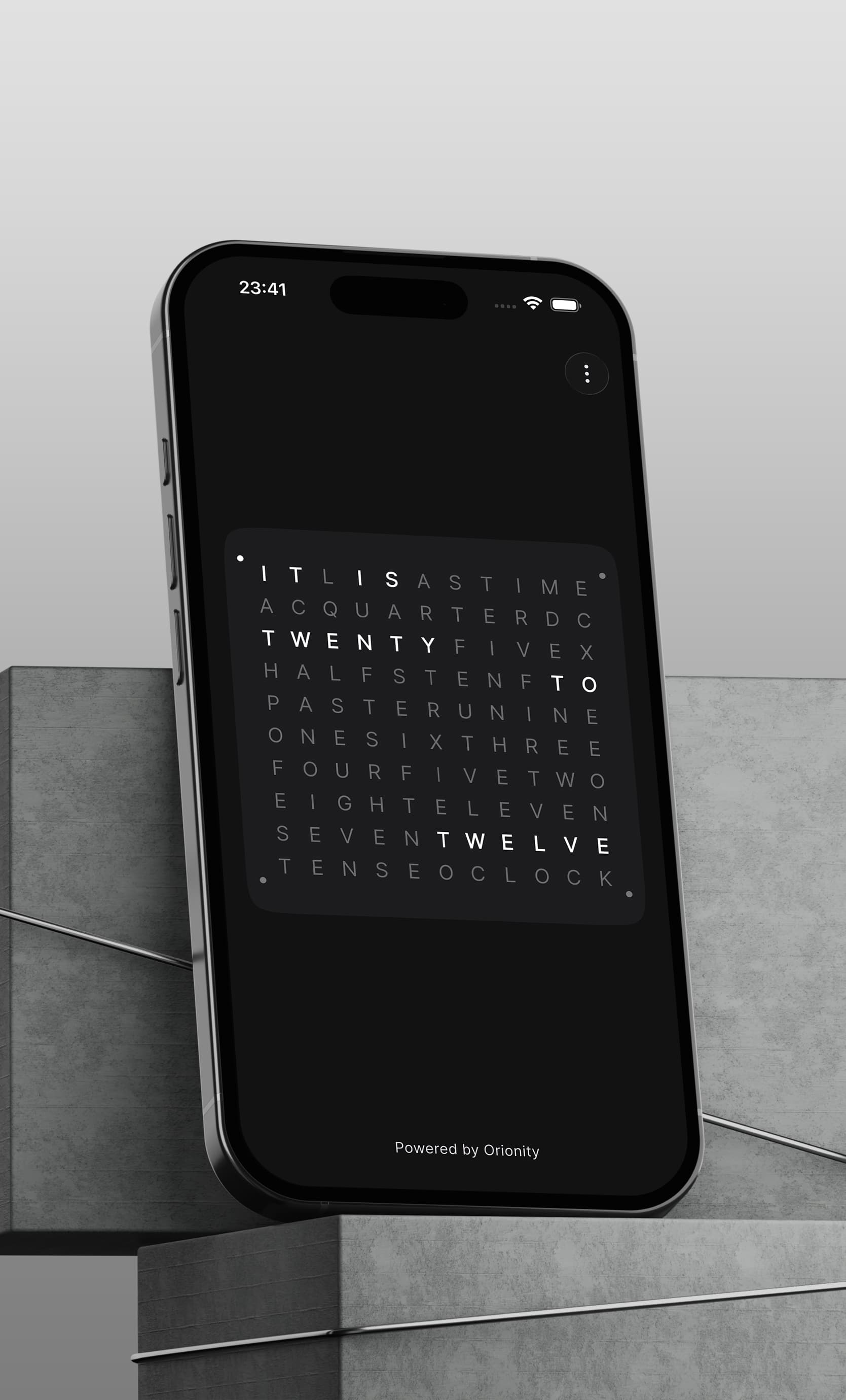 Word Clock Pro framed like a gallery piece.