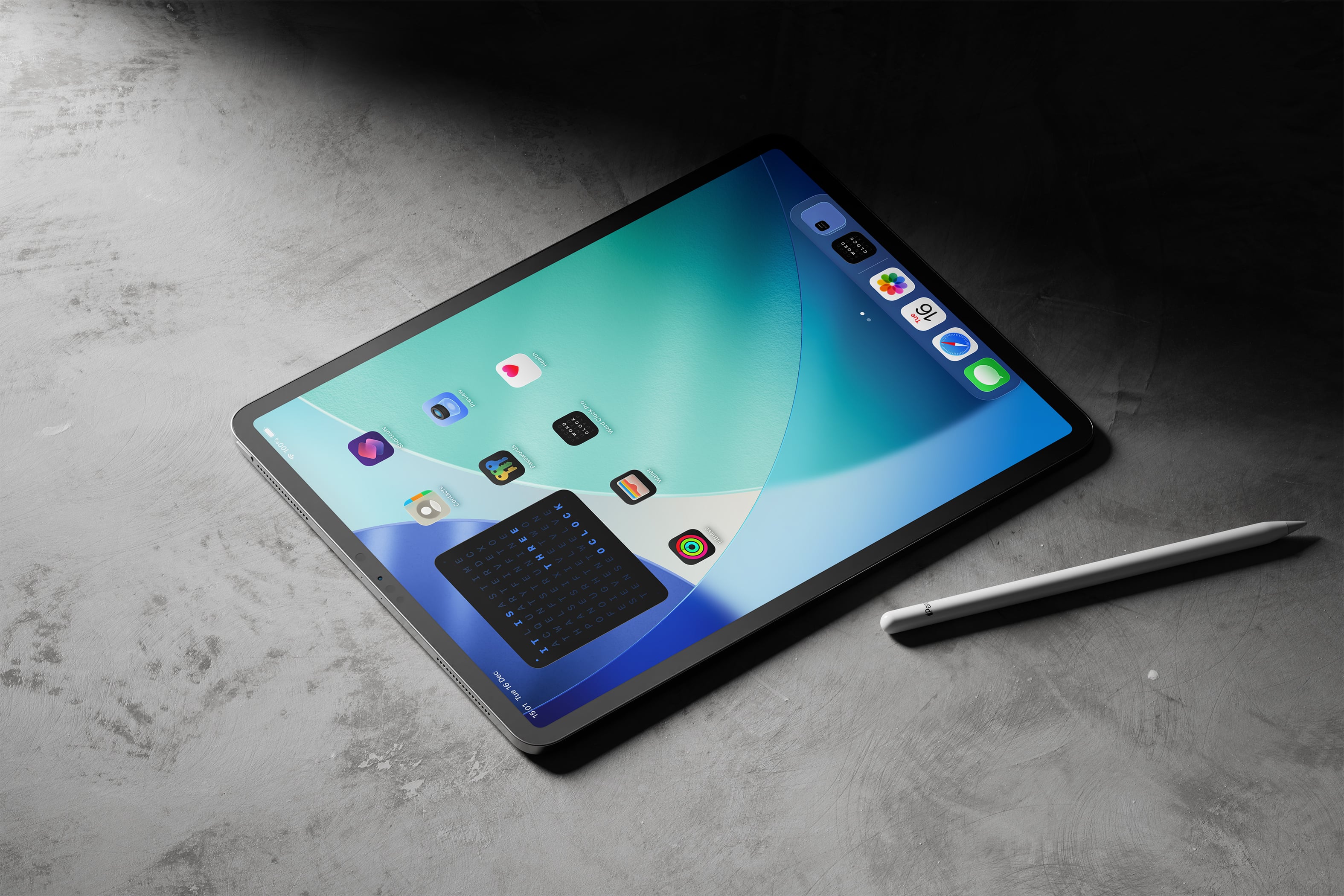 Word Clock Pro framed like a gallery piece.