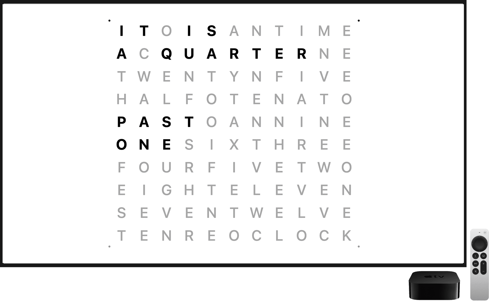 Word Clock Pro on Apple TV