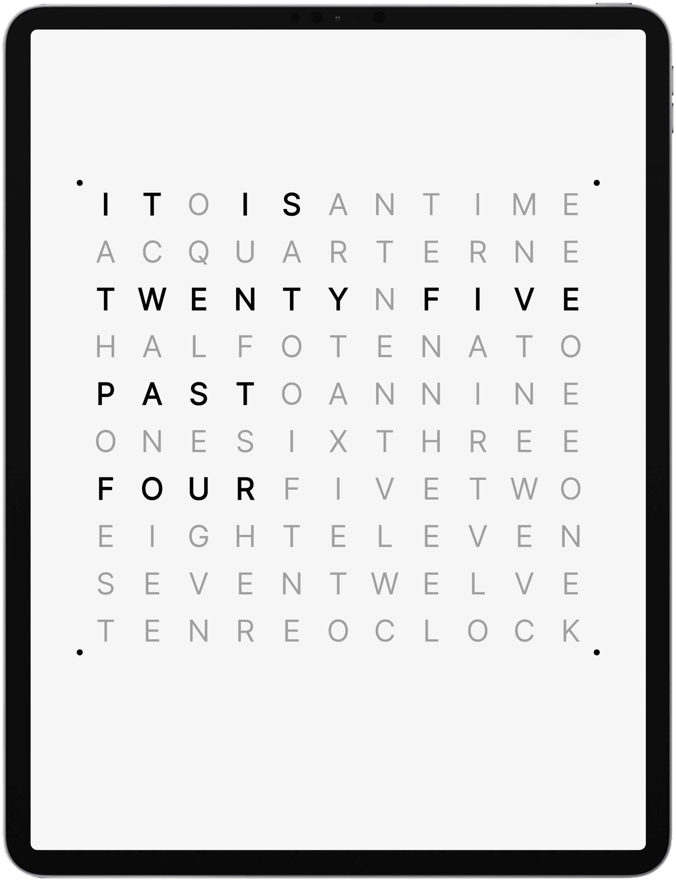 Word Clock Pro on iPad