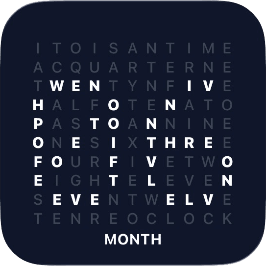 Word Clock Pro month progress widget