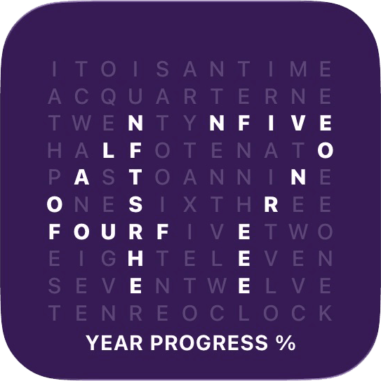 Word Clock Pro year progress widget